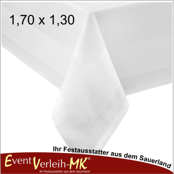 Tischtuch - weiß - 1,70 x 1,30m - inkl. Endreinigung